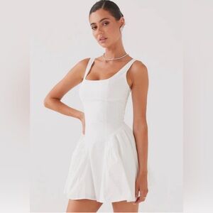 Peppermayo Exclusive - Sassy Soiree Corset Mini Dress - White Size 8
